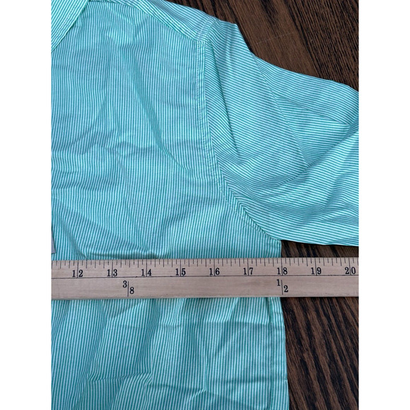 NWT Everlane The Silky Cotton Mint Green White Stripe Button Down Shirt Size 2 - Picture 9 of 11